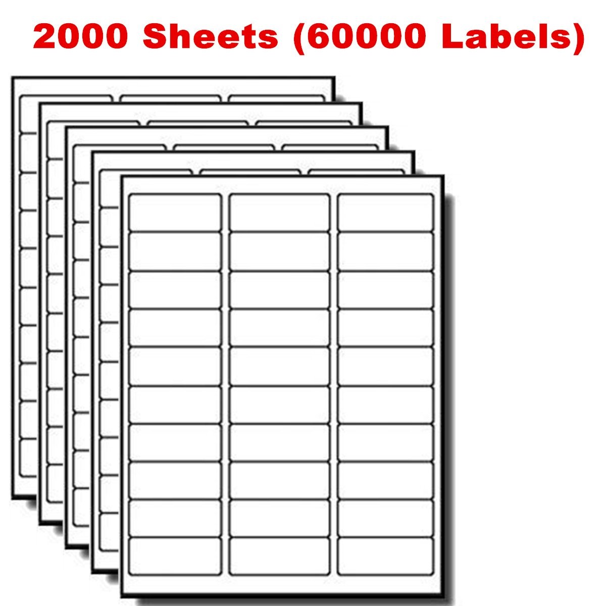 1 x 2 5/8 60000 Labels Address Blank Laser Ink Jet Mailing Adhesive 2.625 1 x 2 5/8 60000 Labels Address Blank Laser Ink Jet Mailing Adhesive 2.625