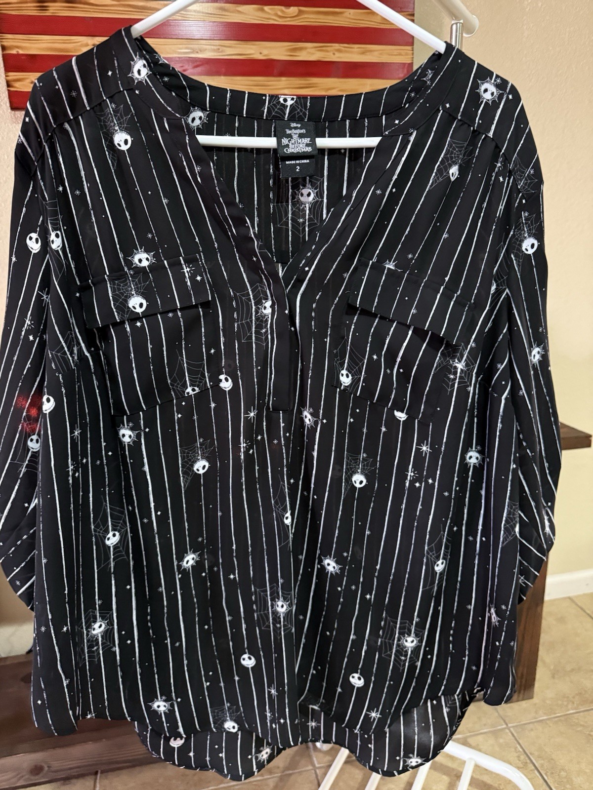 Torrid Sz 2 Disney Nightmare Before Christmas Harper Blouse Black Torrid Sz 2 Disney Nightmare Before Christmas Harper Blouse Black