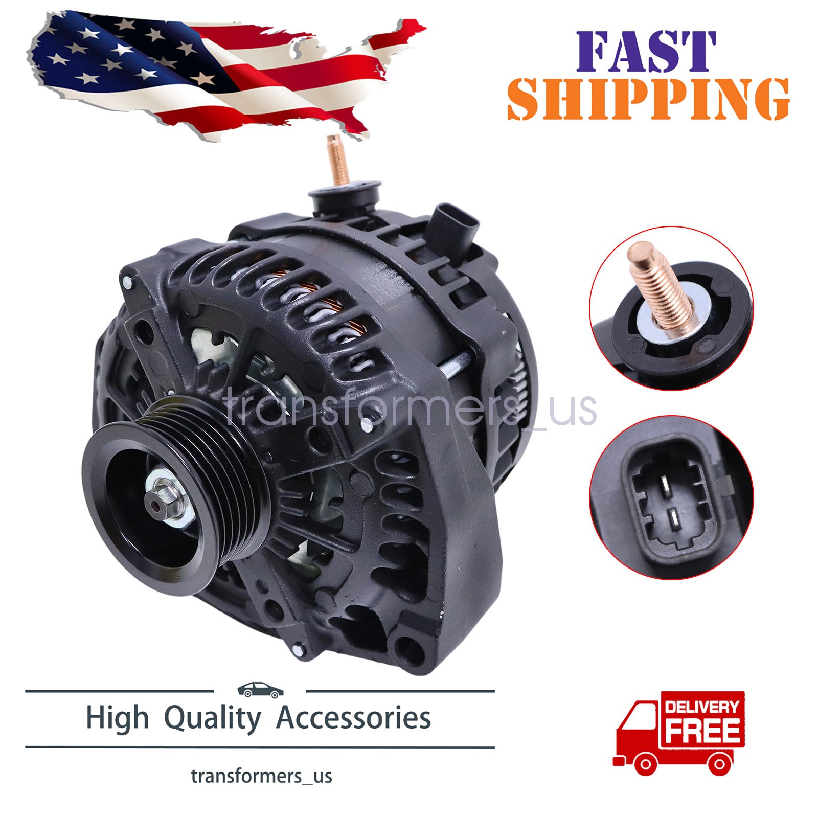 Alternator 300AMP 14V High Output For Chevrolet Silverado 1500HD 2500HD 15093928