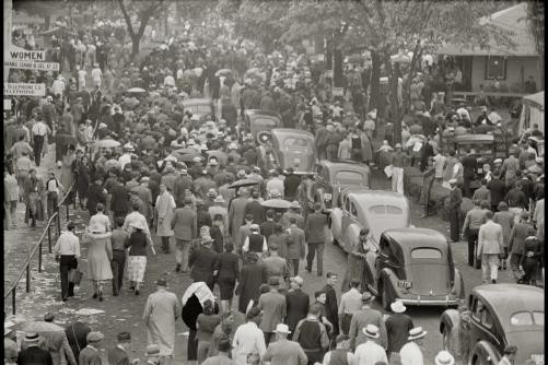 Crowds at Races,Indianapolis,Indiana,IN,Farm Security Administration,FSA,6