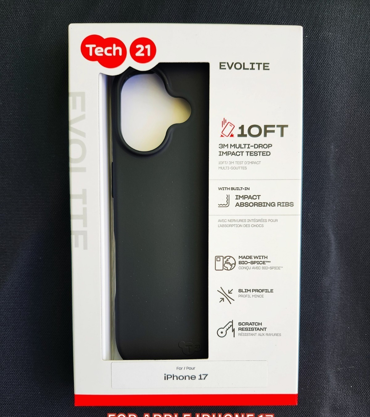 Apple iPhone 17 CASE TECH21 EVOLITE/MILITARY GRADE PROTECTION W/TEMPERED GLASS
