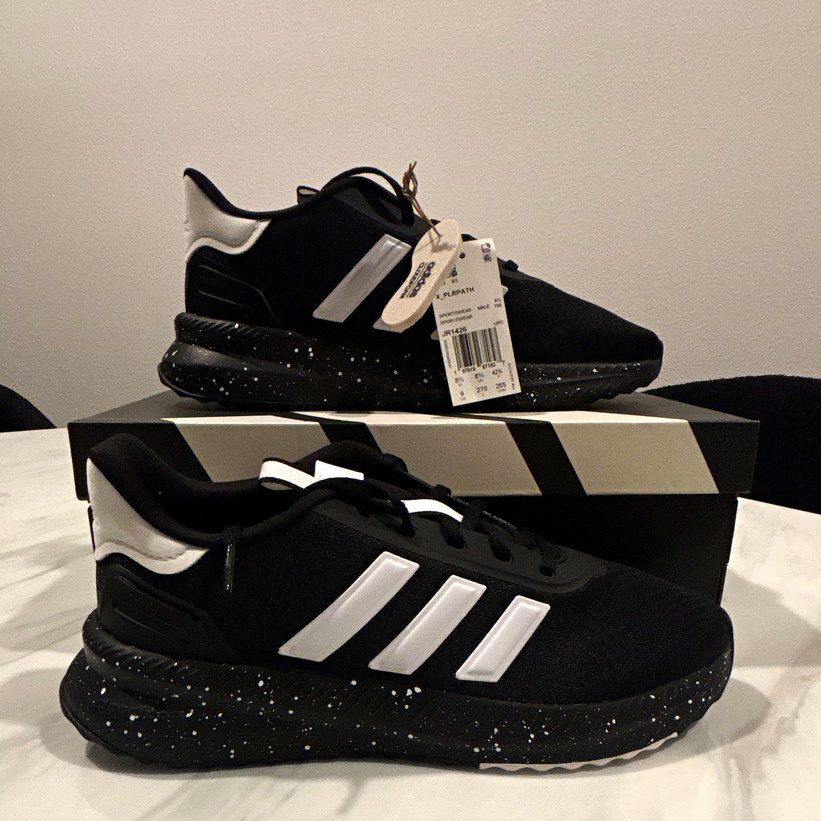adidas X_PLRPATH Men\'s Black/White Low Top Lace-Up Sneakers JR1426