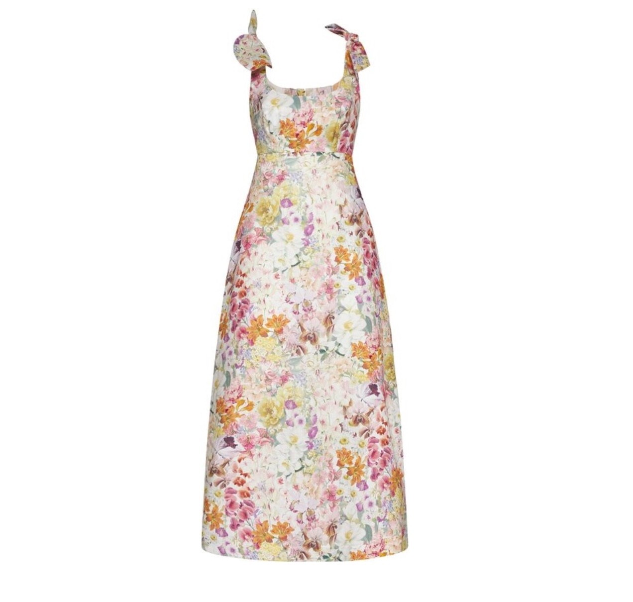 Zimmermann Harmony Tie Shoulder Midi Dress