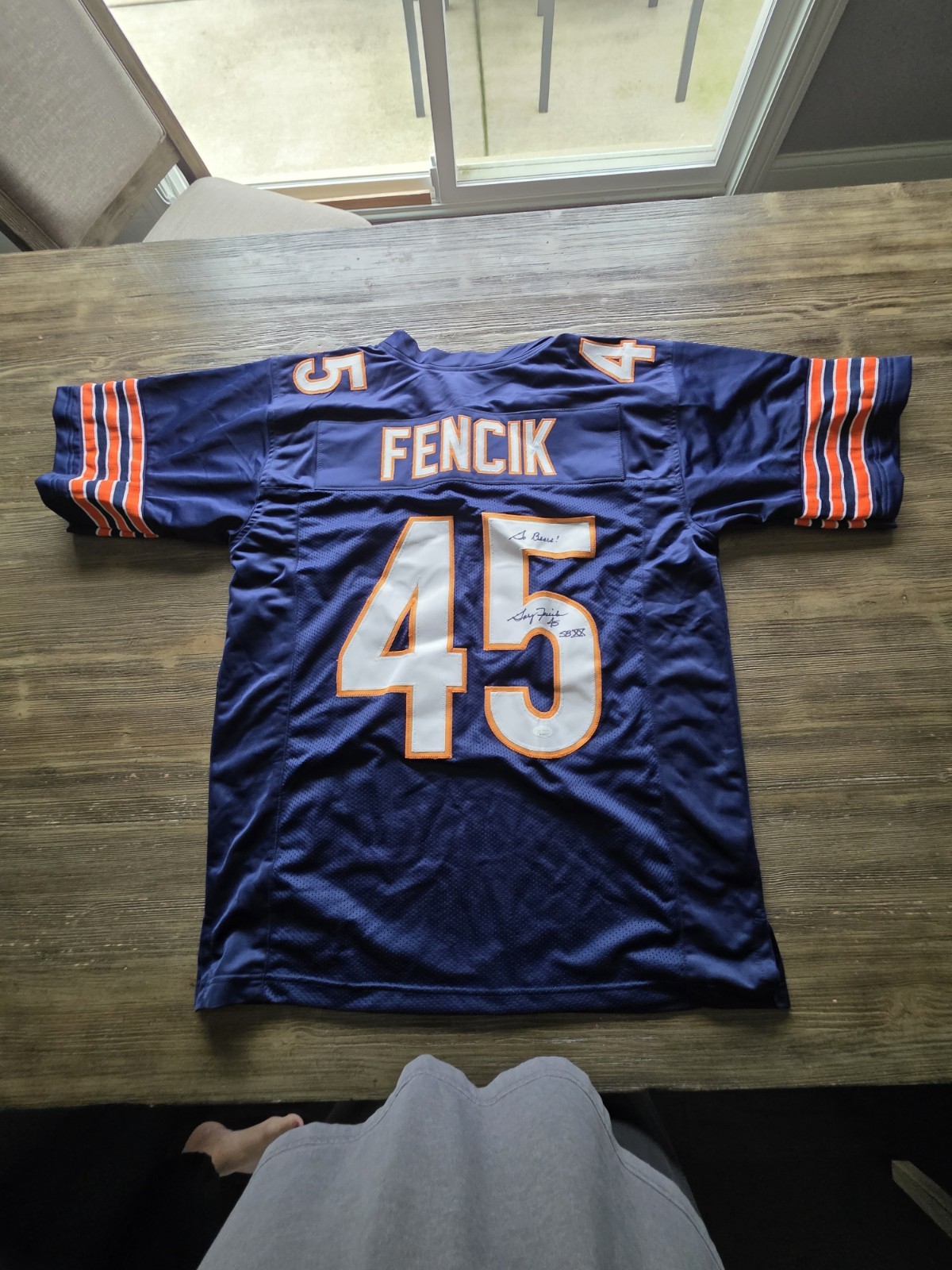 Gary Fencik Signed Chicago Bears Jersey (JSA COA) MULTIPLE INSCRIPTIONS