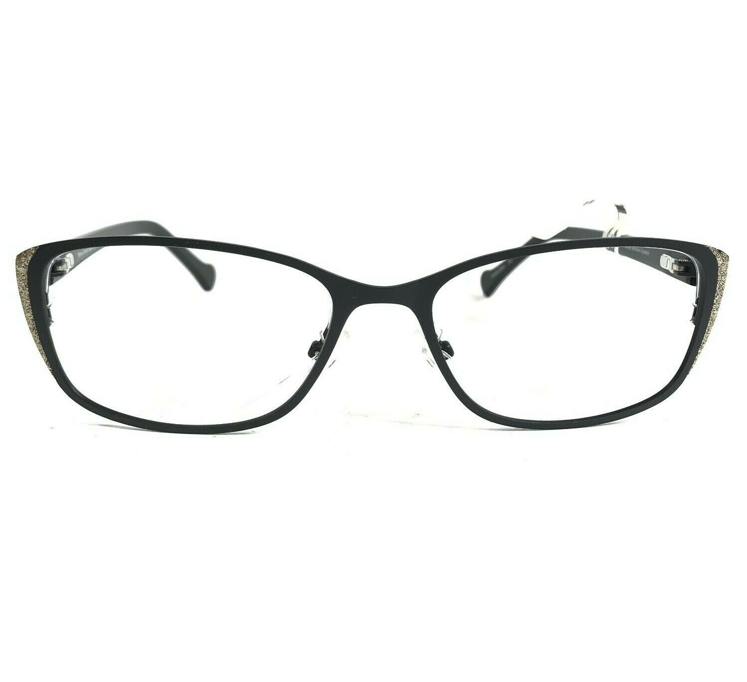 Betsey Johnson Starlet BLK Eyeglasses Frames Black Brown Cat Eye 52-18-135