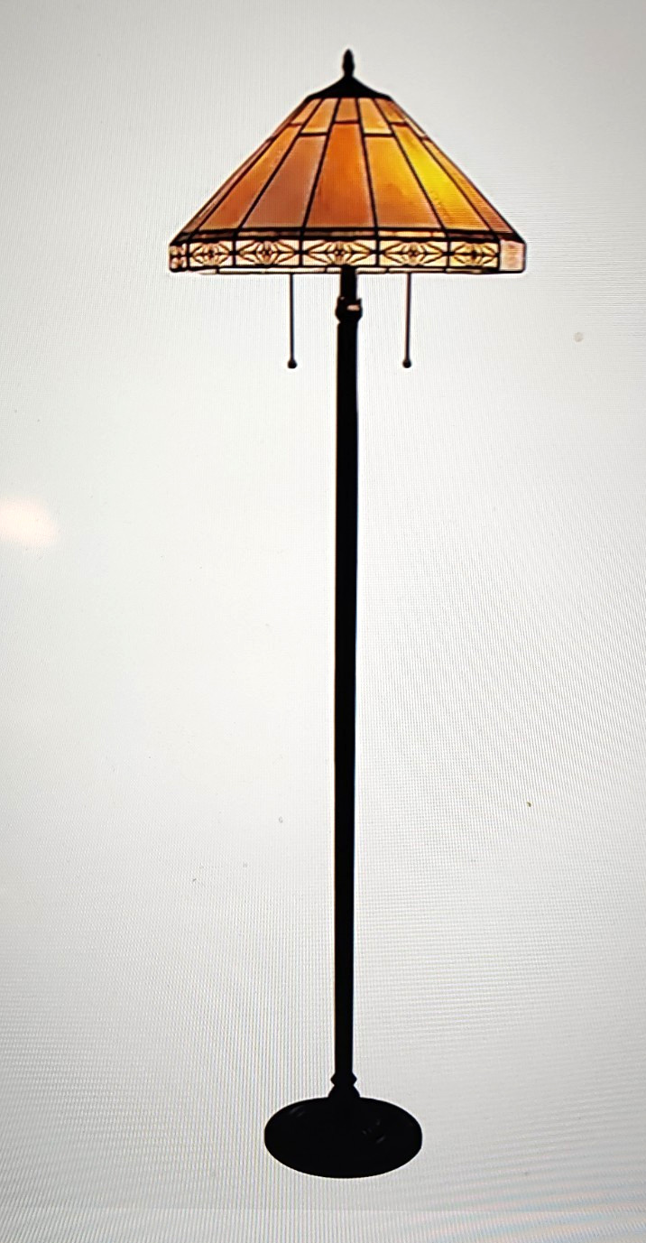 CHLOE Lighting BELLE Mission Tiffany-style Blackish Bronze 2 Light Floor...