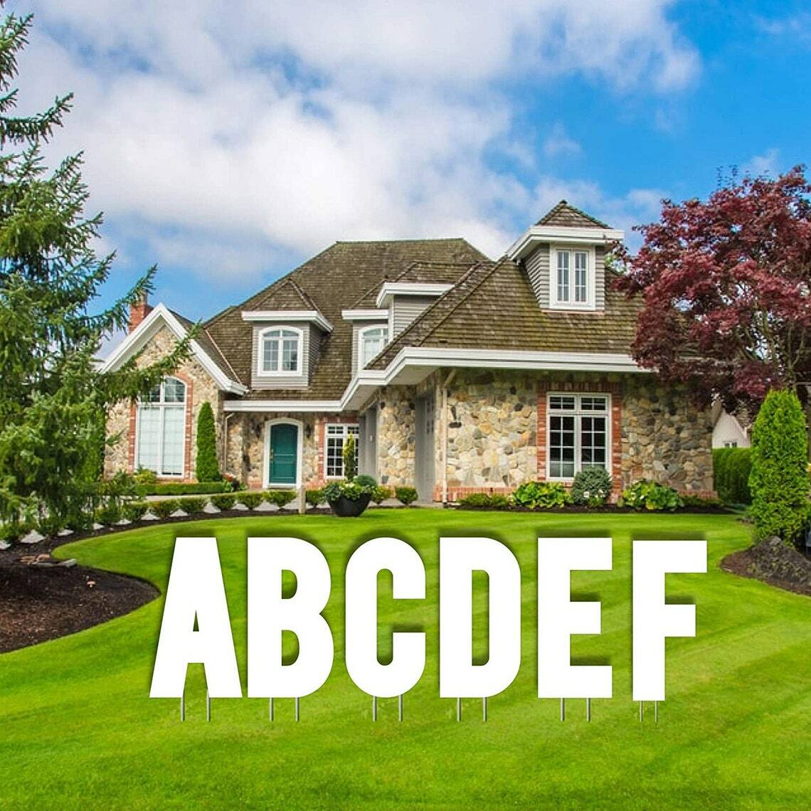 18” Alphabet Yard Sign Letters, Bebas Font, 26pc Yard Card Business, 52 Stakes