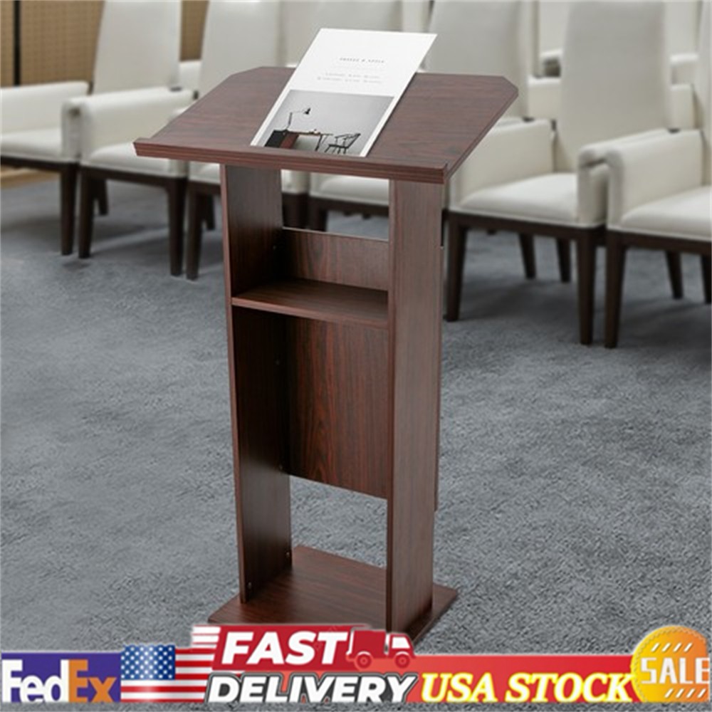 Wood Presentation Stand Conference Pulpit Podium Speech Moveable Lectern Stand