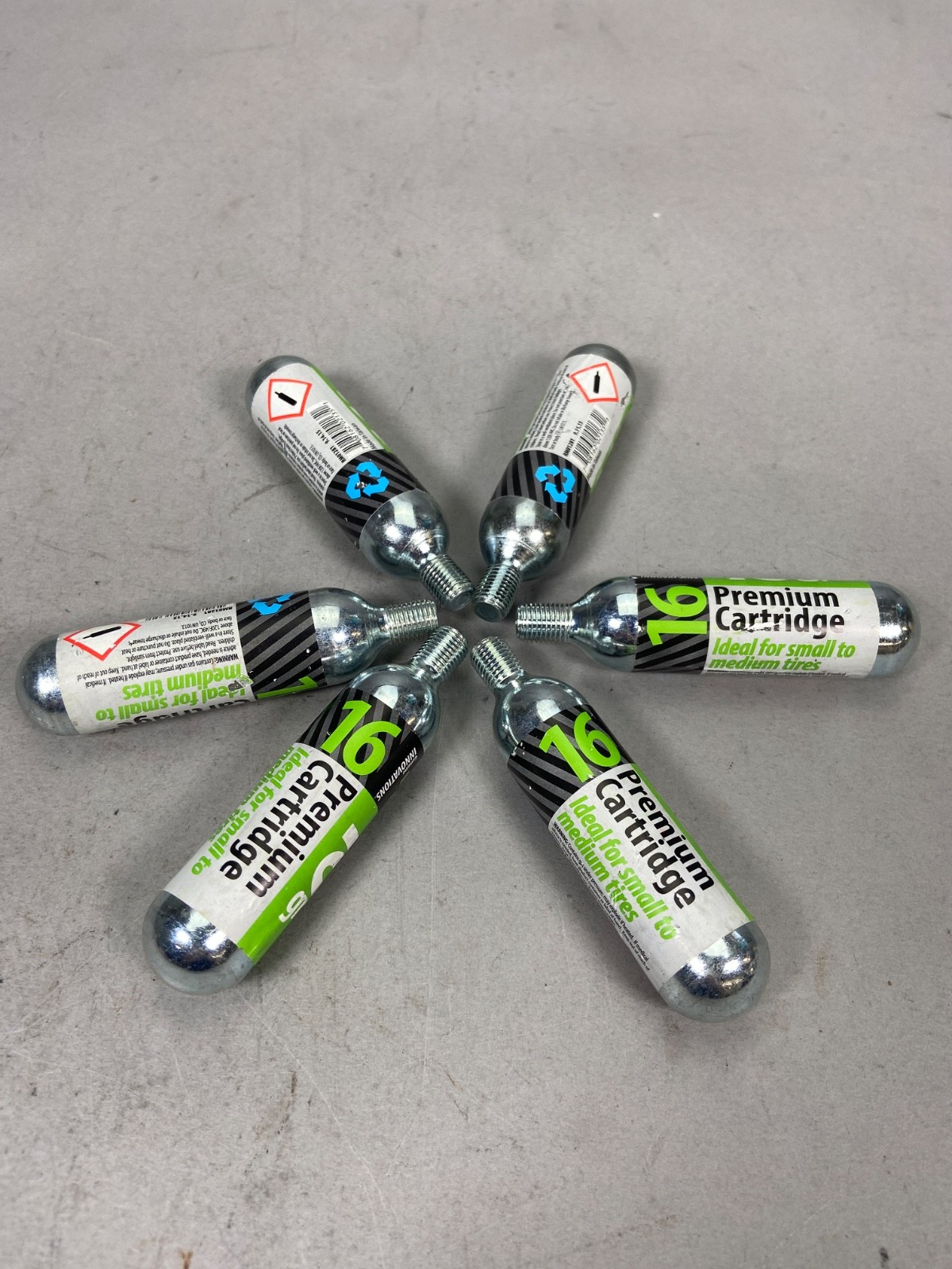 [LOT OF 6] Genuine Innovations 16g Threaded Co2 Cartridges Bike Refill