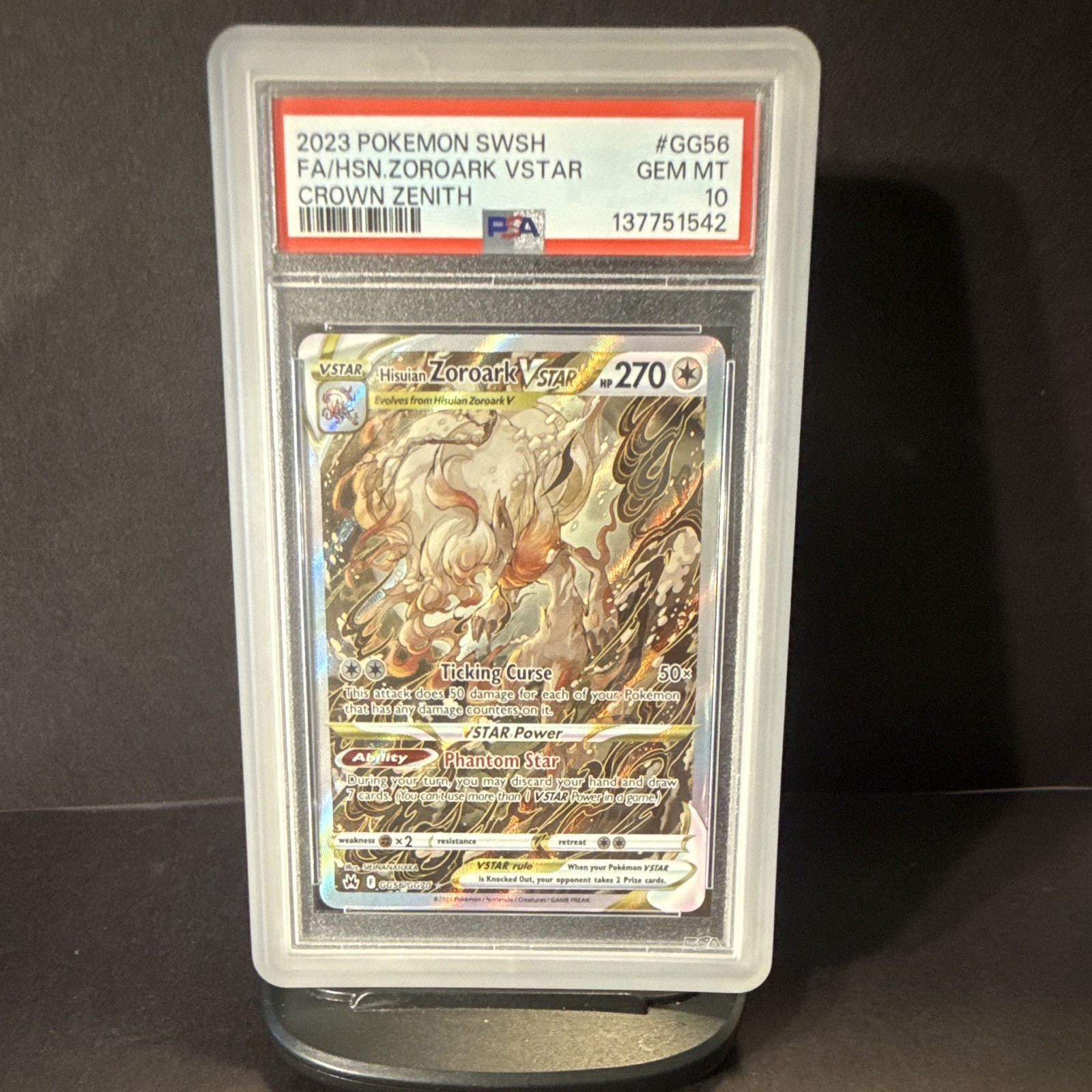 Hisuian Zoroark VSTAR GG56/GG70 SWSH: Crown Zenith: Galarian Gallery PSA 10 Hisuian Zoroark VSTAR GG56/GG70 SWSH: Crown Zenith: Galarian Gallery PSA 10