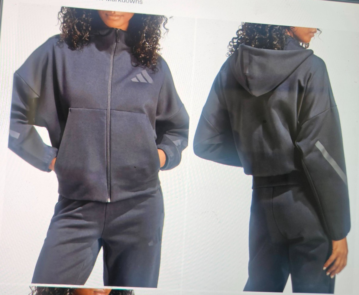 $120 Adidas ZNE Women Black Full Zip Track Jacket Medium Lightw
