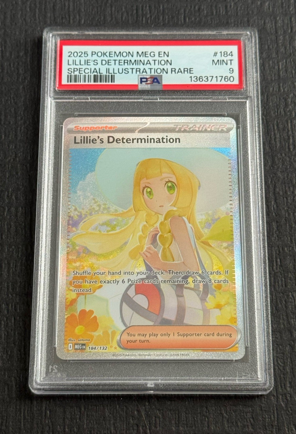 Pokemon TCG Lillie\'s Determination 184/132 SIR EN PSA 9 Pokemon TCG Lillie\'s Determination 184/132 SIR EN PSA 9