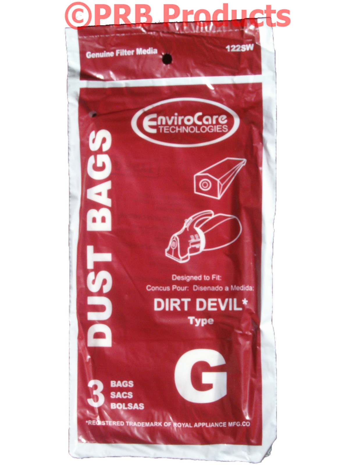 3103075001 Royal Dirt Devil Type G Hand Vac Vacuum Cleaner Bags Ultra Series 122