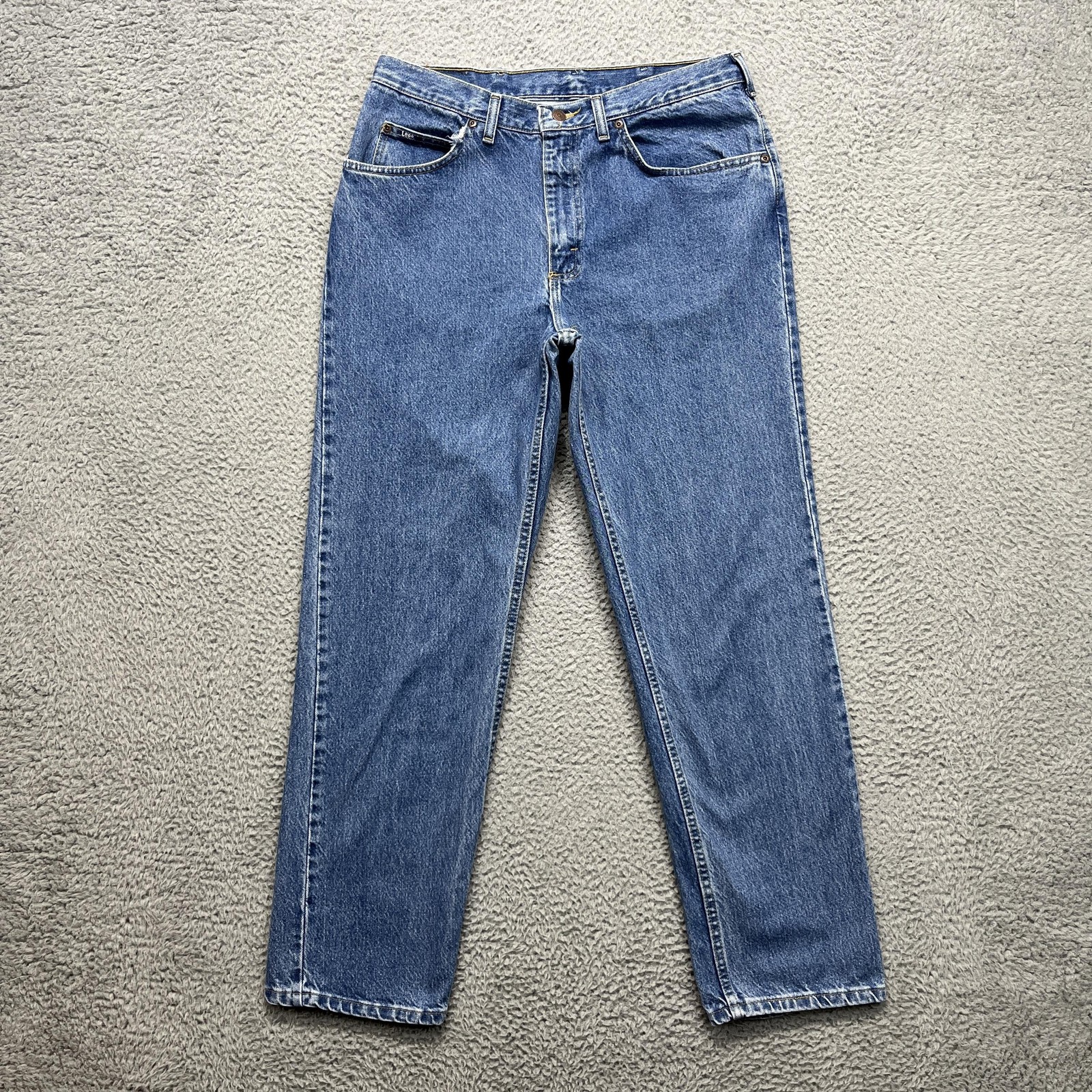Vintage Lee 205 Jeans Mens 36x32 Blue Medium Wash Straight Denim USA 90s
