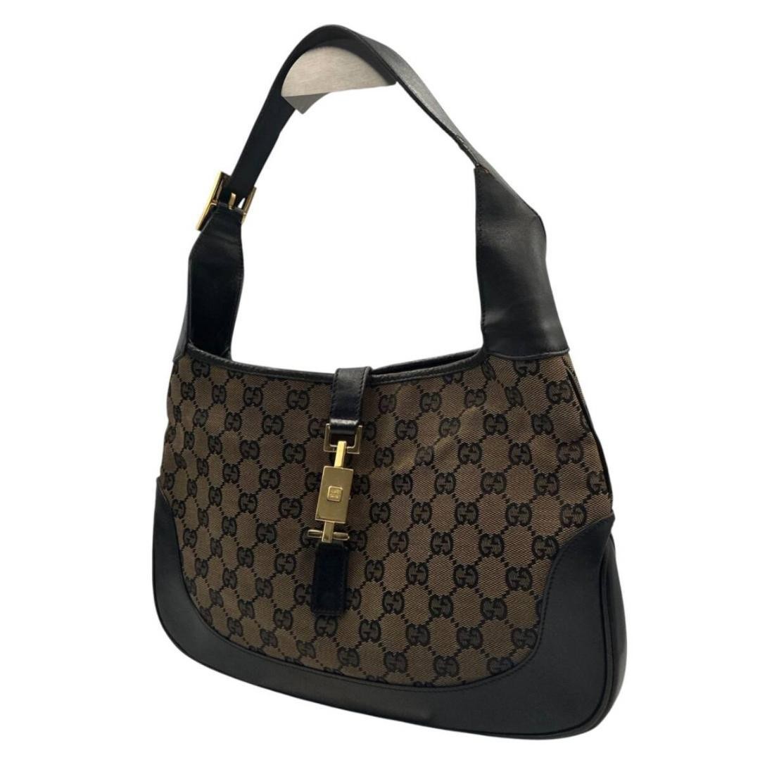 GUCCI Jackie GG Canvas Shoulder Bag Brown 3306 Vintage Japan