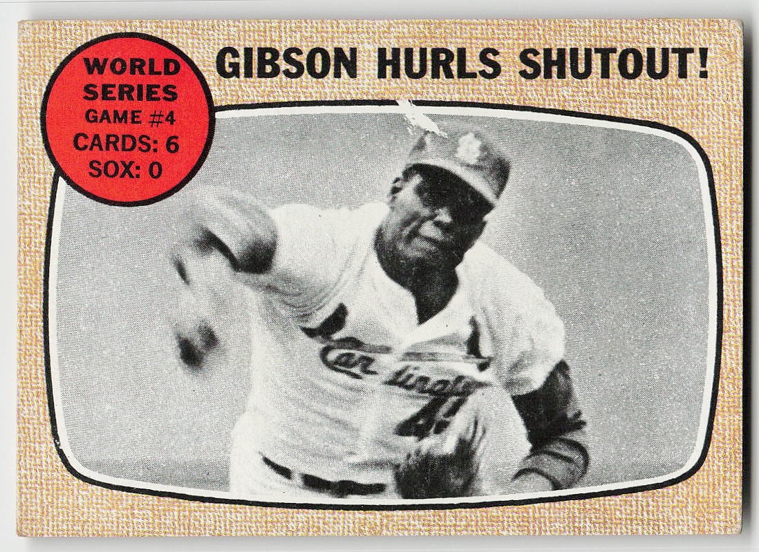 1968 Topps #154 World Series Game #4 - Gibson BASEBALL St. Louis Cardinals