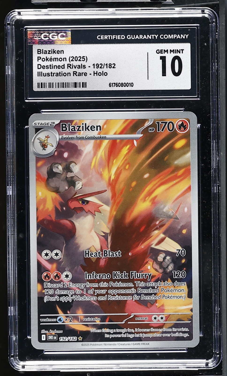 2025 Pokémon Blaziken Illustration Rare Holo #192/182 GEM MINT 10 CGC 2025 Pokémon Blaziken Illustration Rare Holo #192/182 GEM MINT 10 CGC