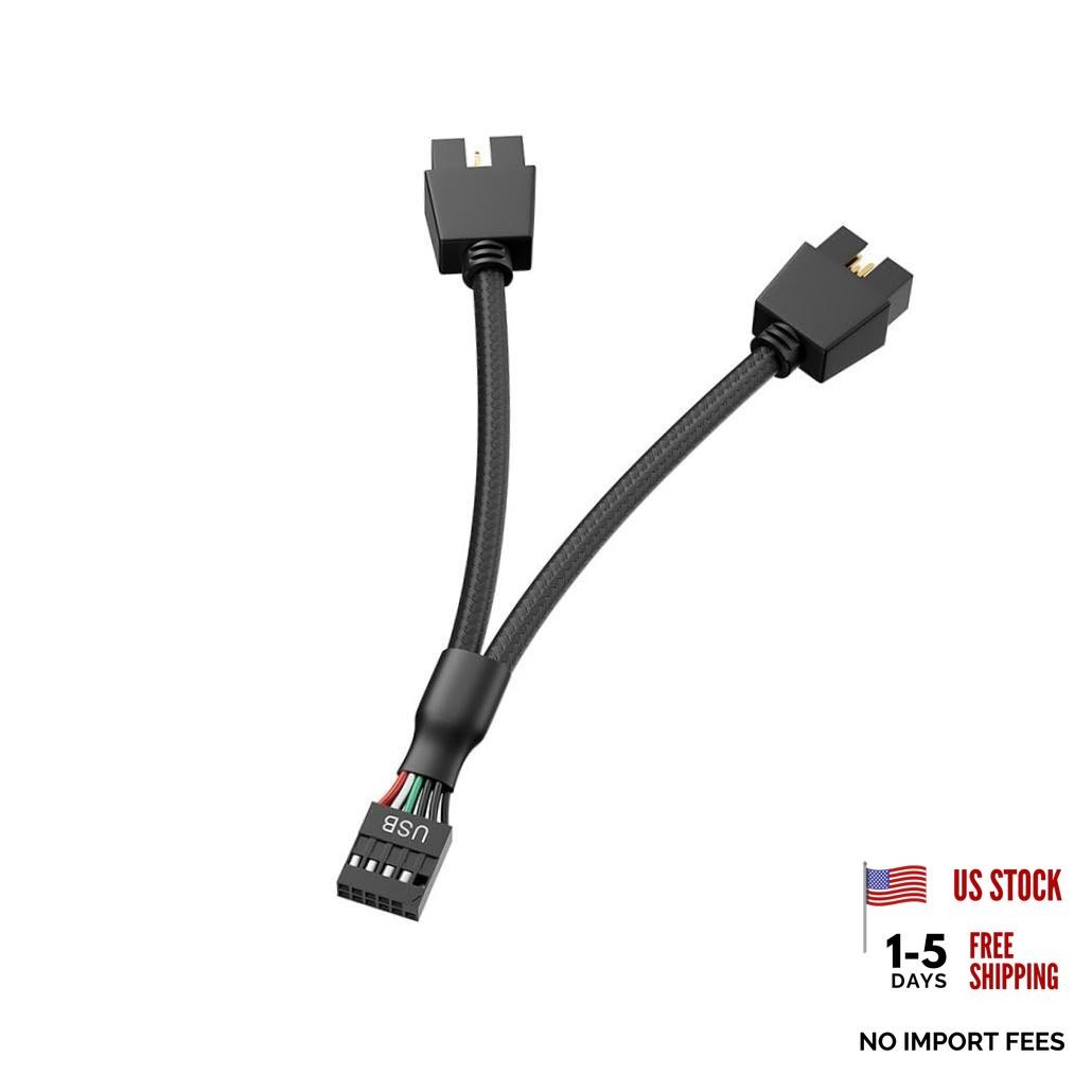 Motherboard 9pin USB2.0 to Dual 9pin Extension Cable, 9 pin to 2 * 9 pin