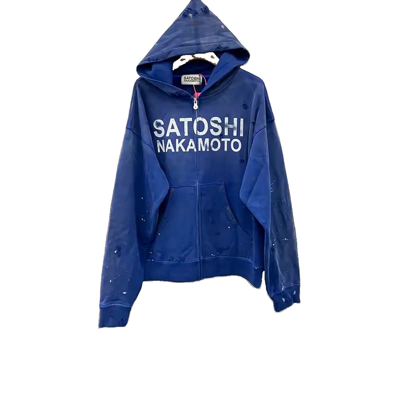 Satoshi Nakamoto blue Full Zip hoodie
