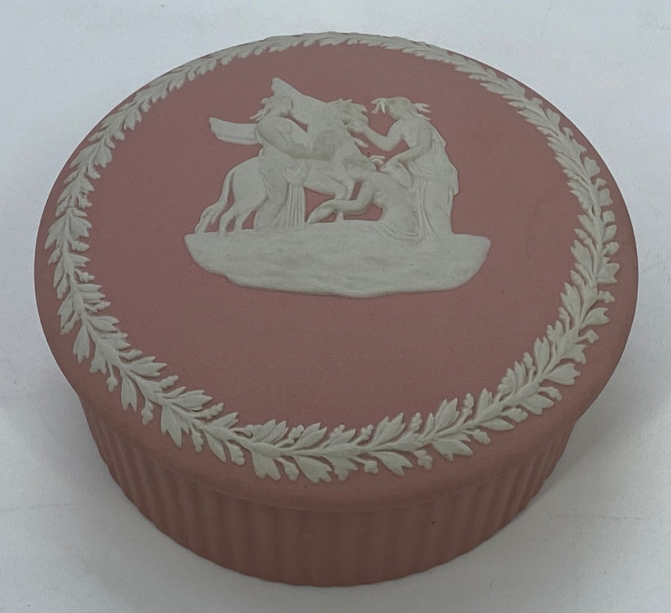 Wedgwood Jasperware Pink Trinket Box Round & Lid 3.5