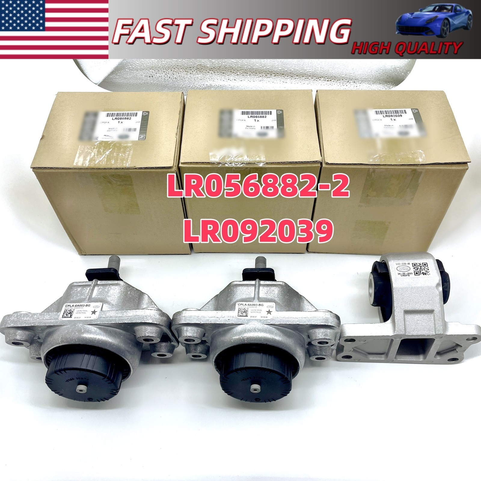 Front L&R Motor & Trans Mount for 2013-2023 Land Rover Range/Discovery 3.0L
