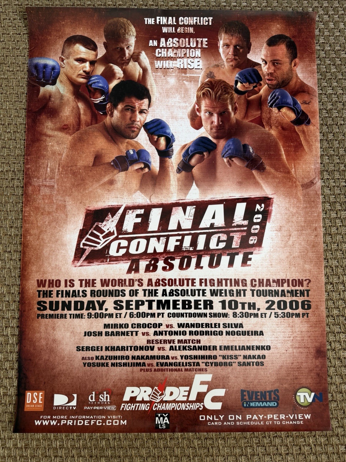 Official PRIDE,  Final Conflict 2006,B2 Poster JAPANESE, One FC