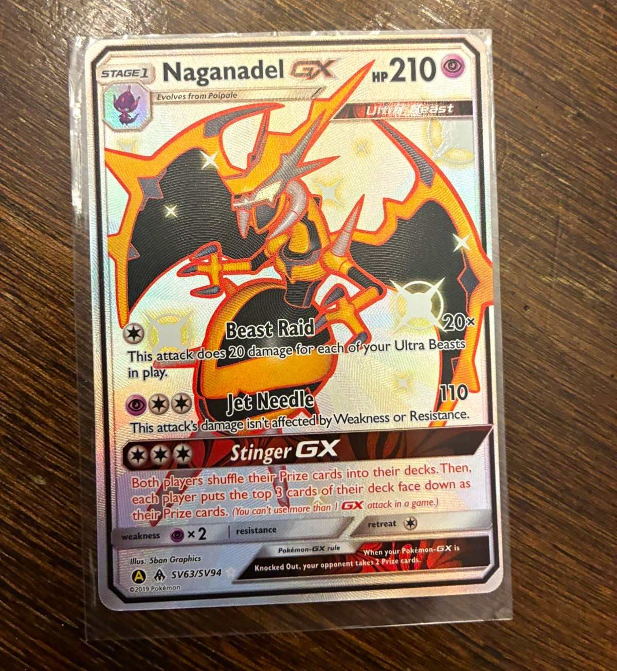 Naganadel GX Hidden Fates: Shiny Vault SV63/SV94 Full Art Shiny Holo