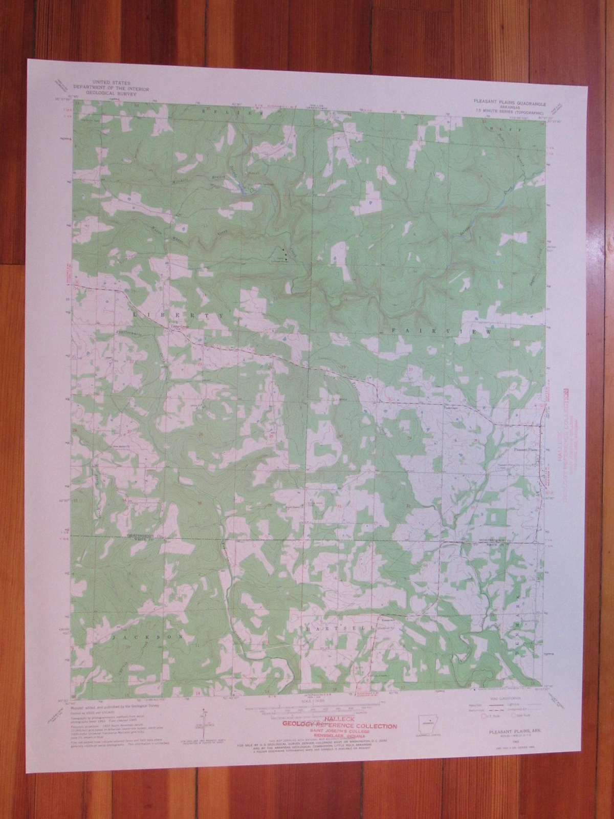 Pleasant Plains Arkansas 1966 Original Vintage USGS Topo Map
