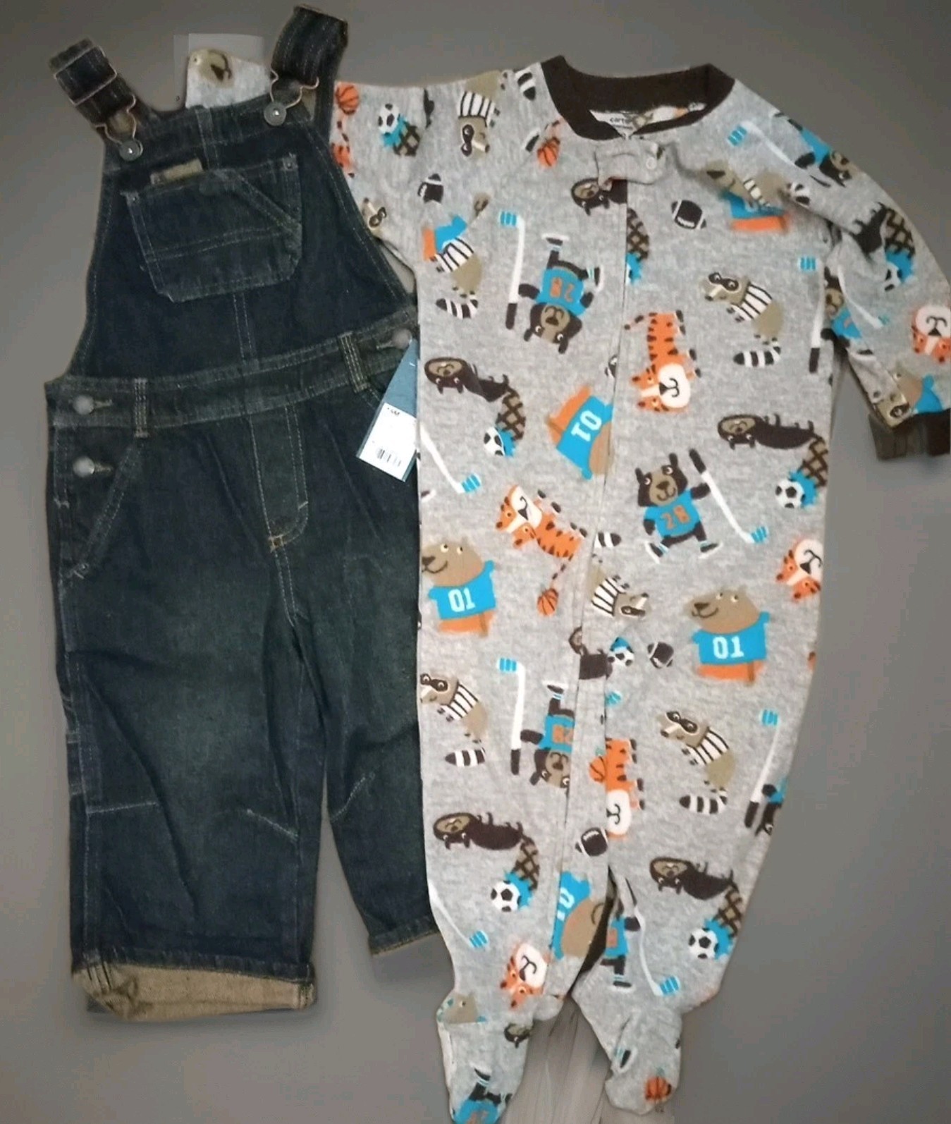 Genuine Kids Oshkosh Overalls 18 Mo. NWT & Carters Sleeper NWOT Genuine Kids Oshkosh Overalls 18 Mo. NWT & Carters Sleeper NWOT