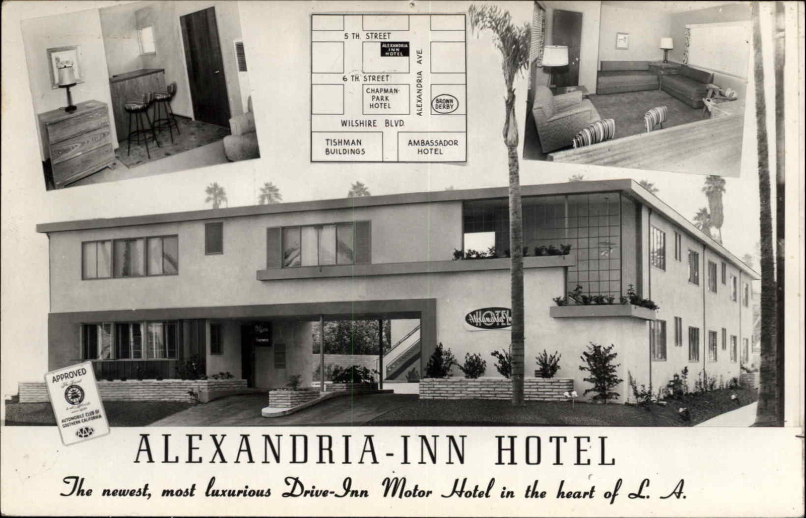 LOS ANGELES CALIFORNIA CA Alexandria Inn Hotel MID-CENTURY MODERN RPPC LOS ANGELES CALIFORNIA CA Alexandria Inn Hotel MID-CENTURY MODERN RPPC