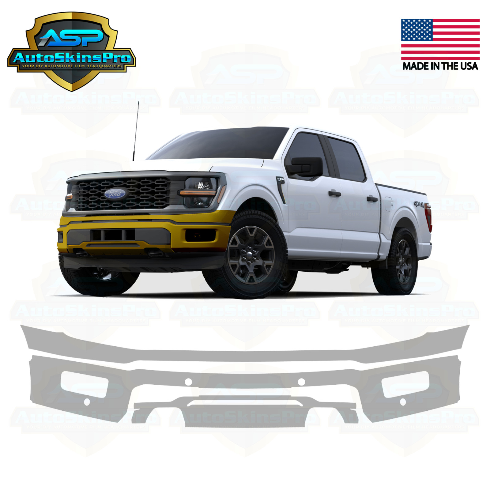Precut Paint Protection Film for 2024-2026 F-150 Tremor XL XLT STX Front Bumper