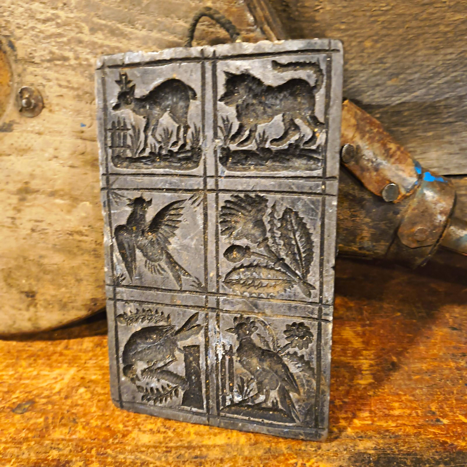 Antique German Wax Relief Folk Art Plaque 4\