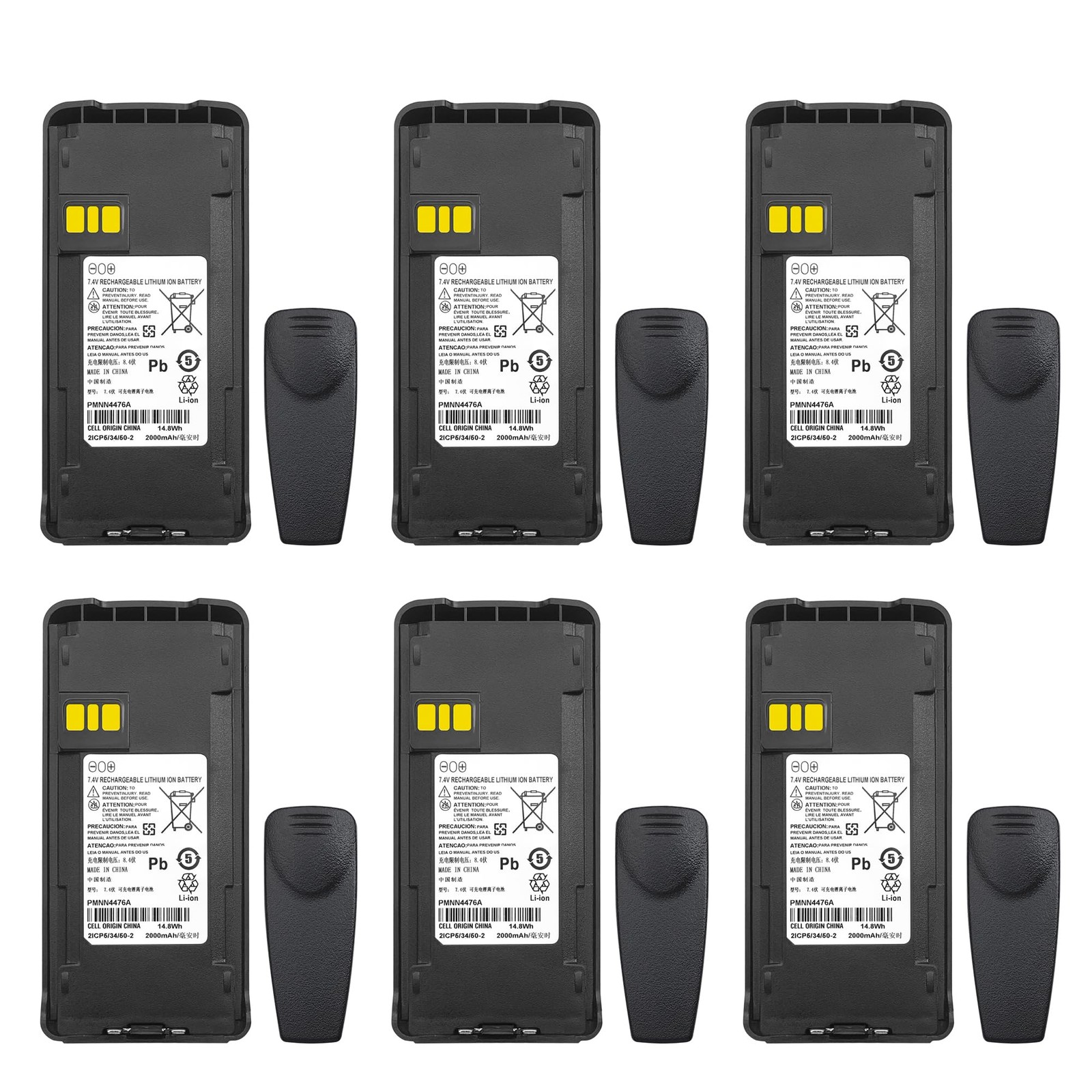 6PCS PMNN4476A PMNN4080 PMNN4082 Battery for Motorola CP100D CP185 CP1200 CP1...