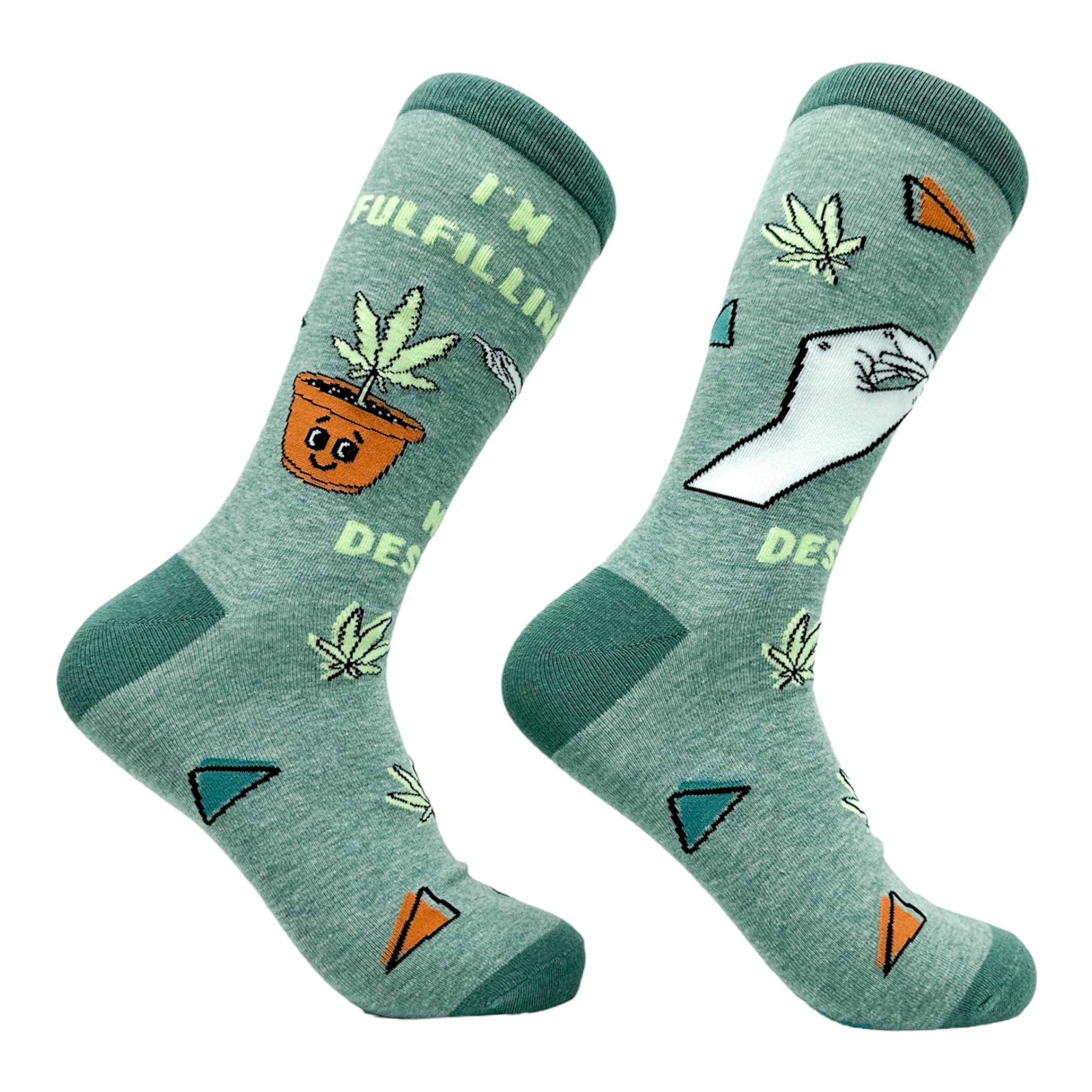 Women\'s Im Fulfilling My Destiny Weed Socks Funny 420 Pot Lovers Leaf Footwear