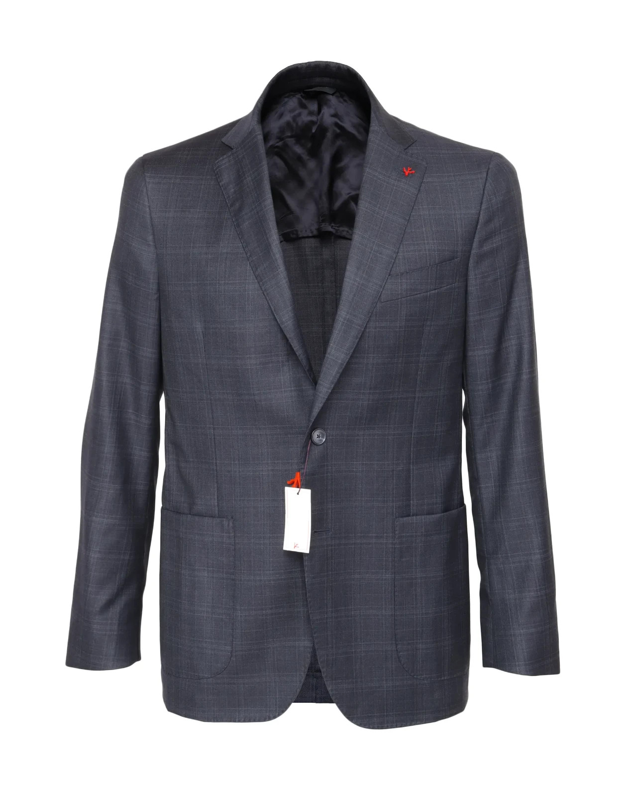 NWT ISAIA NAPOLI SPORT COAT blazer jacket blue wool check luxury Italy 50