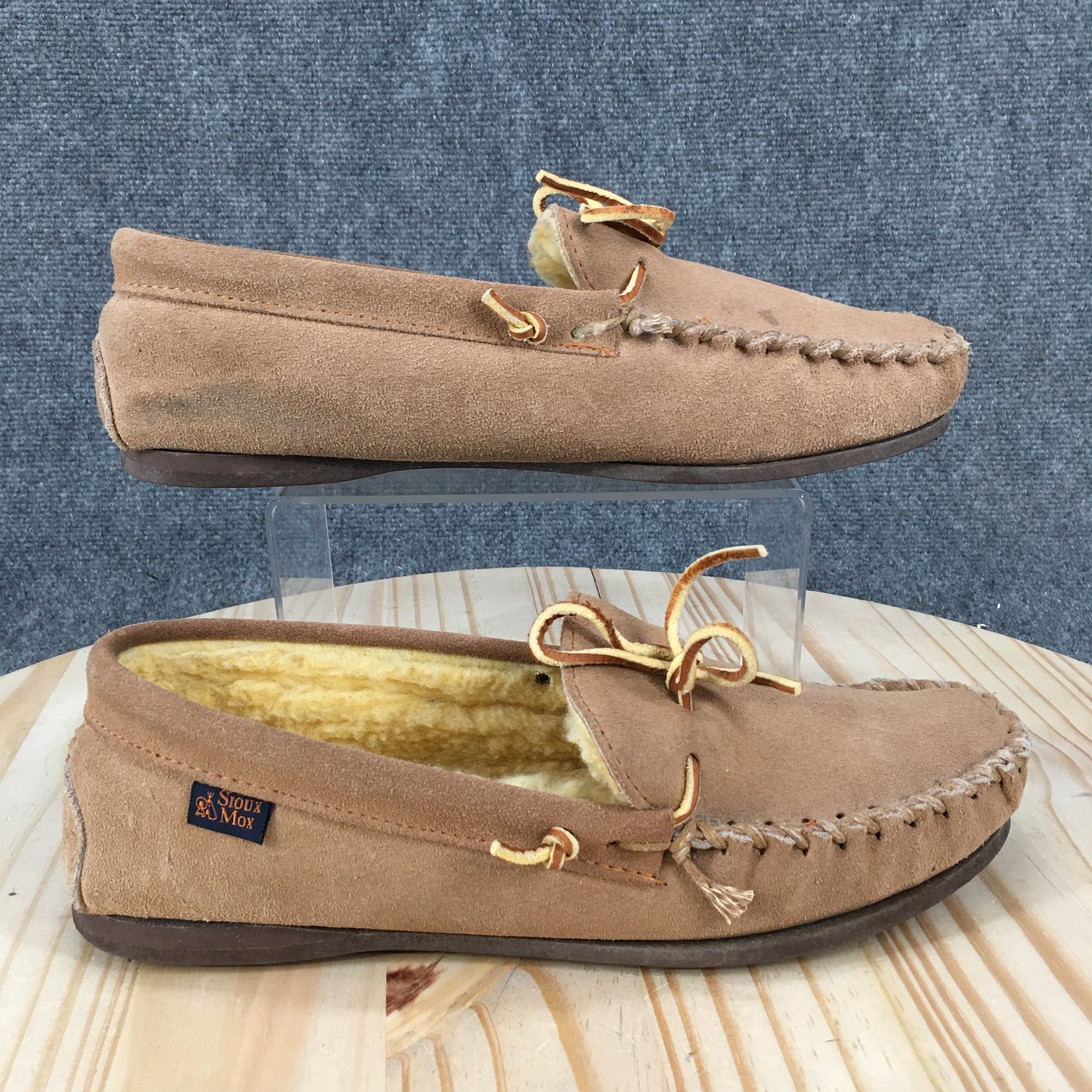 Sioux Mox Slippers Mens 11 Casual Comfort Slip On Lined Moccasins Brown Suede