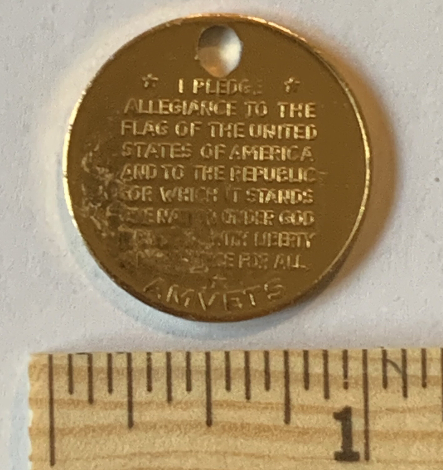 RARE AMVETS MAY 5, 1961 FREEDOM MEDALLION COIN PLEDGE ALLIANCE