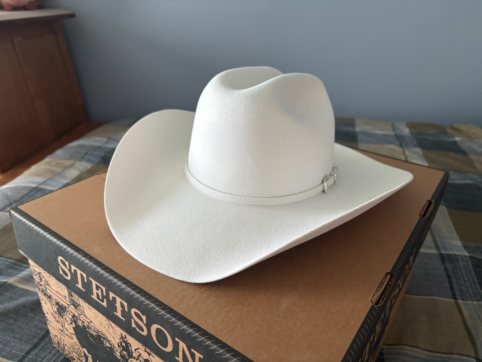 Deadwood 4x Stetson Cowboy Hat White size 7 & 1/2 Deadwood 4x Stetson Cowboy Hat White size 7 & 1/2
