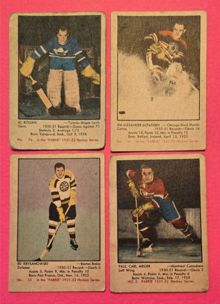 LOT OF 4 PARKHURST 1951-52 #2 #33 #44 #76 LOT OF 4 PARKHURST 1951-52 #2 #33 #44 #76