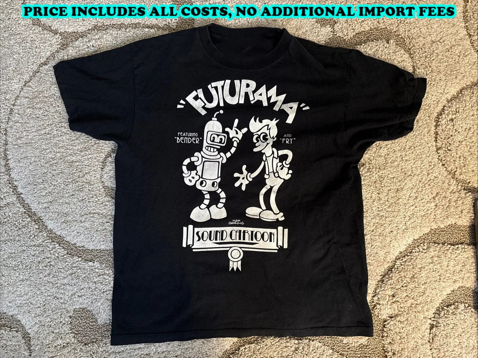 Vtg Futurama Sound Cartoon Sitcom T-shirt S to 5XL BA327 Vtg Futurama Sound Cartoon Sitcom T-shirt S to 5XL BA327