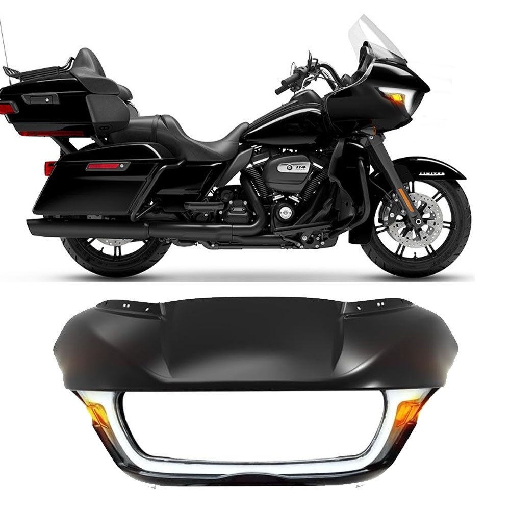 Front Black Fairing Cowl w/White DRL Amber Turn Signal For Road Glide 2015-2023