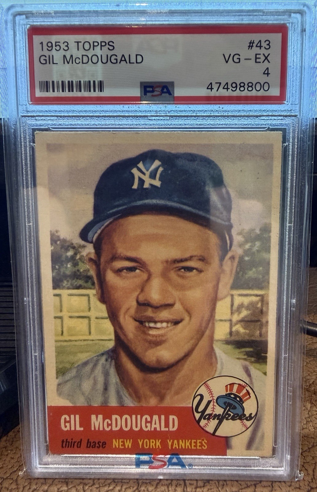 1953 Topps #43 Gil McDougald PSA 4