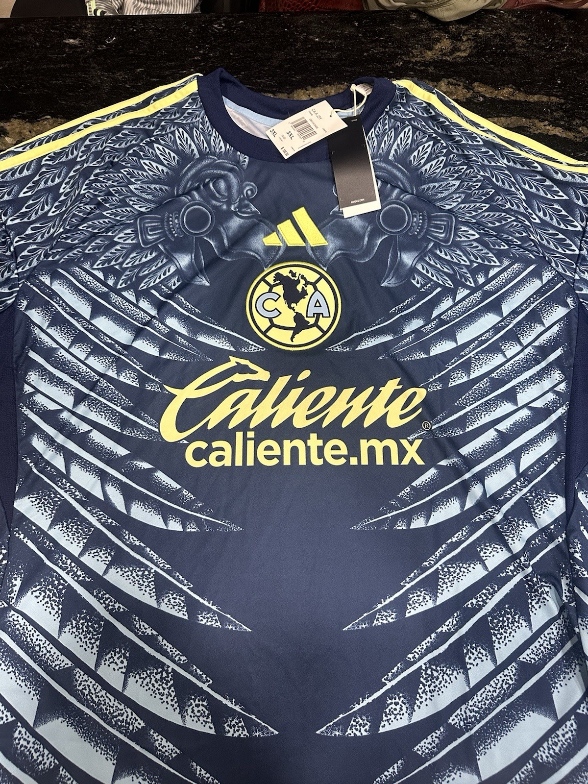 Club América 2025/26 Third Jersey Adidas Navy Blue Yellow – Men’s 3XL