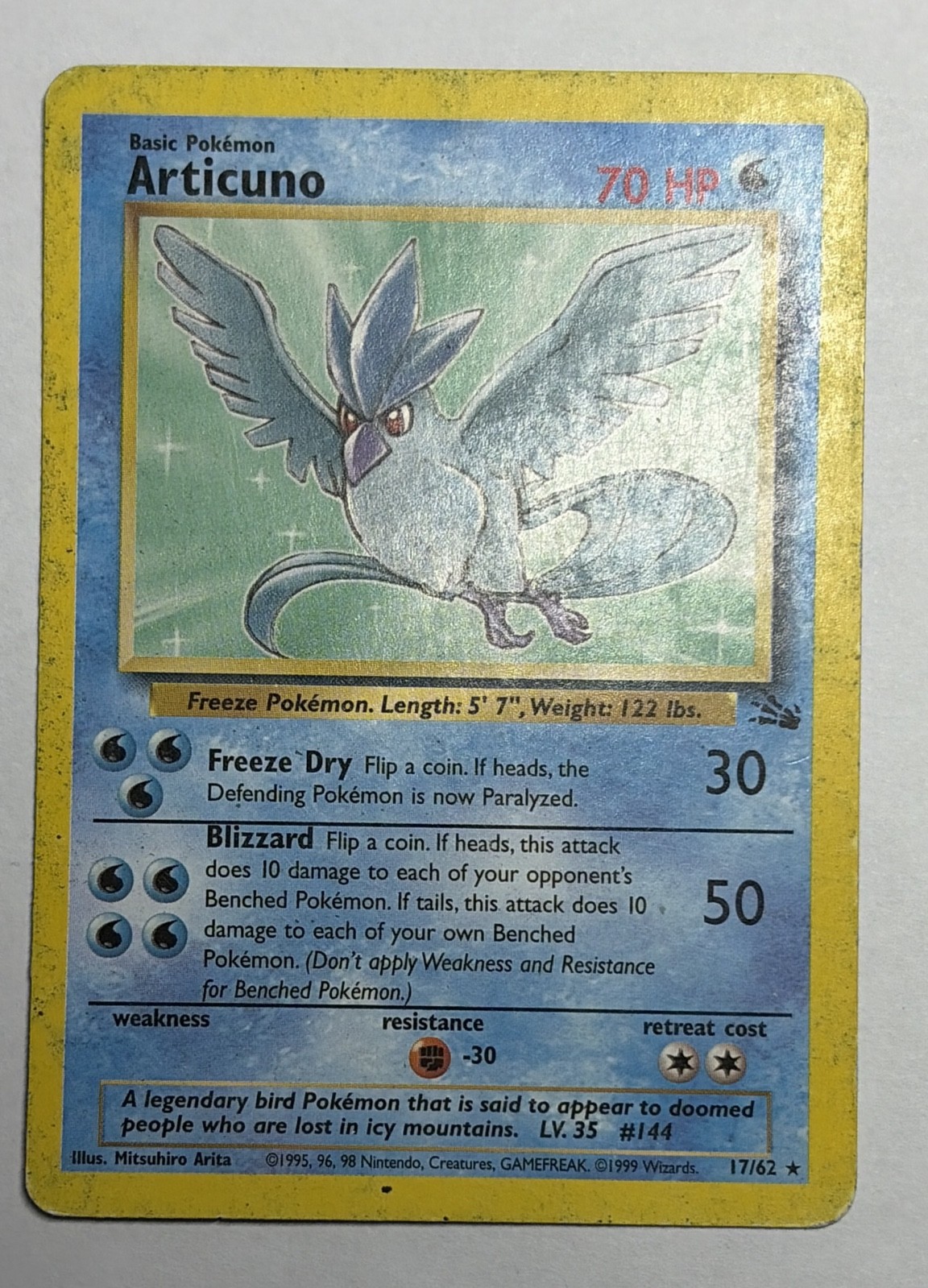 Articuno 17/62 Fossil Regular
