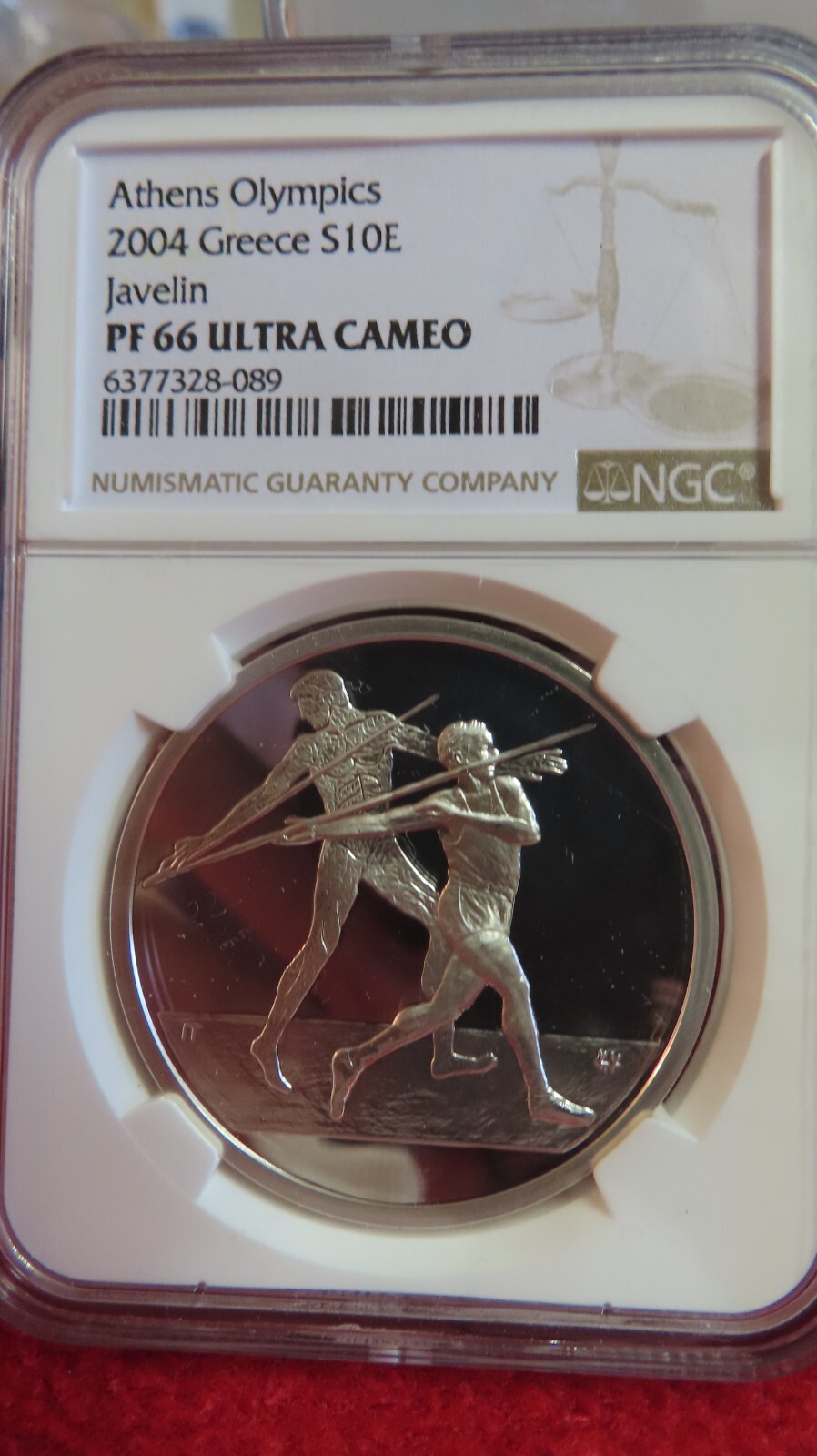 2004 Greece Greek Olympics Athens Javelin .925 34 gram silver coin NGC PF66 proo