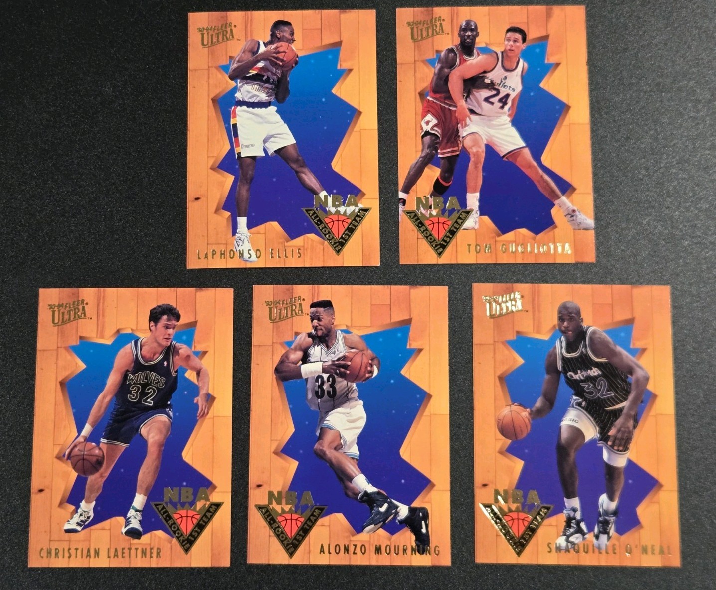1993-94 Fleer Ultra All Rookie Team Complete 5 Card Insert Set Shaq Mourning NM