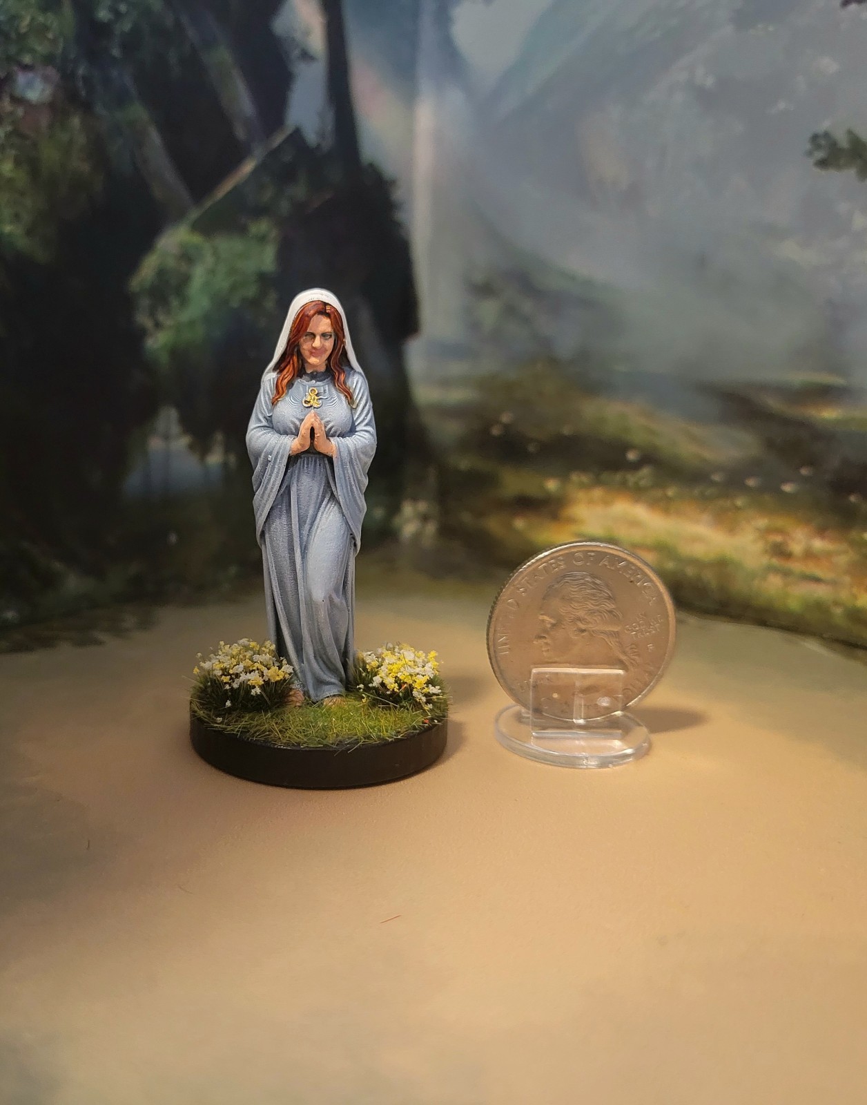 Custom Dungeons & Dragons Painted Royal Nun Miniature D&D DnD