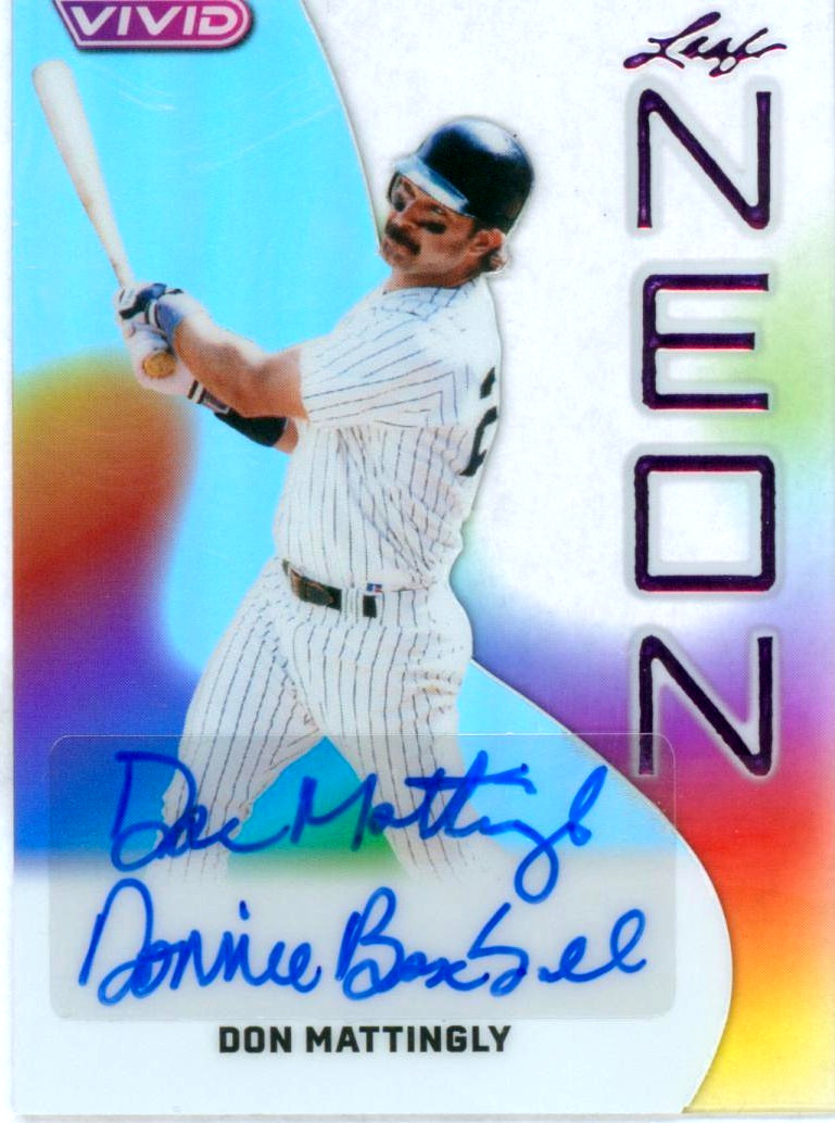Don Mattingly 2025 Leaf Vivid Neon Puple Auto 1/1 Don Mattingly 2025 Leaf Vivid Neon Puple Auto 1/1
