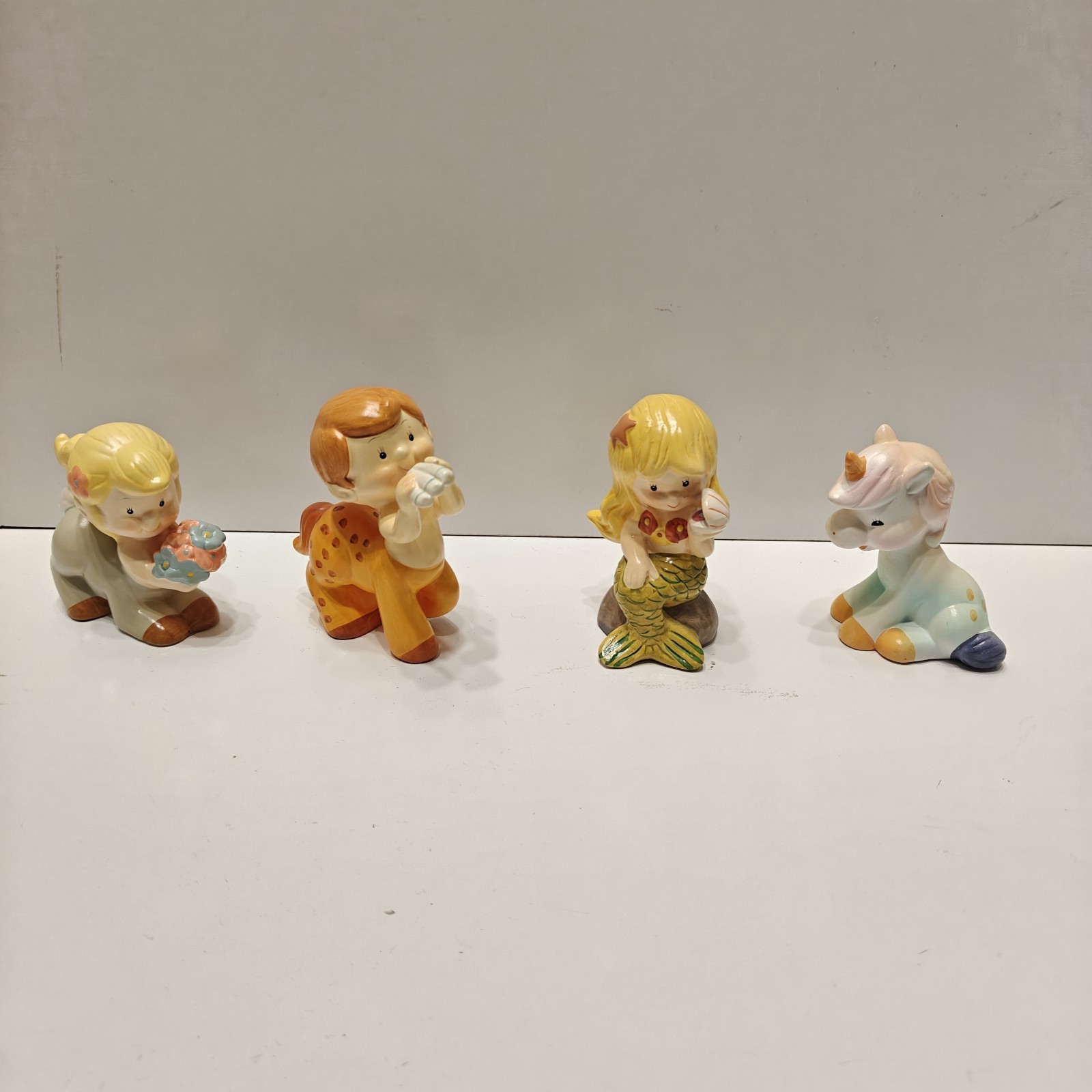 Vintage 1984 American Greetings Spellbinders Figurines Lot Mermaid Unicorn...