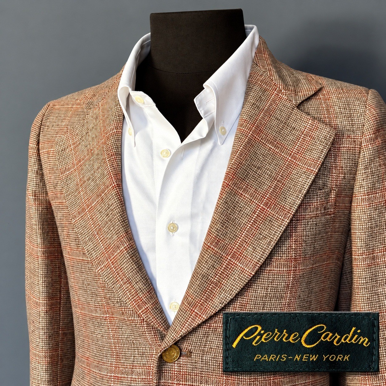 Vintage 3 Piece Suit | 1978 Pierre Cardin | Sz 34S 28x32 | Glen Plaid Bellbottom